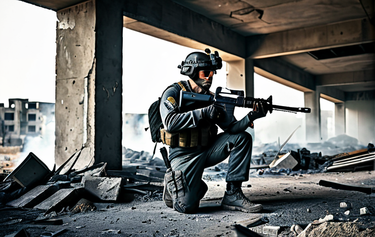 Intense Urban Combat** "A fully geared PUBG player in a realistic urban environment, hiding behind a concrete barrier during a firefight in the ruins of Pochinki. M416 rifle in hand, smoke grenades scattered around, dynamic lighting, dust and debris in the air, HDR, perfect anatomy, proper finger count, natural pose, appropriate attire, safe for work, family-friendly, professional. Focus on the grit and tension of a close-quarters battle, emphasizing tactical awareness and survival skills." **