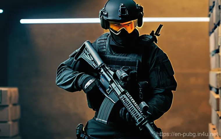 배틀그라운드 총기 반동 제어법 - **Recoil Control Practice in Training Ground:** "A highly focused gamer, seen from a slightly el...
