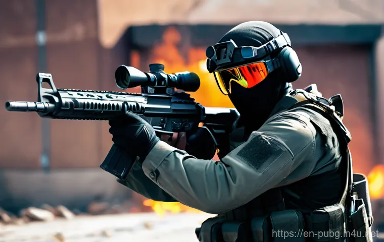배틀그라운드 파츠 장착 효과 - A female player in a full ghillie suit and combat fatigues (fully clothed) is crouched low in a dens...