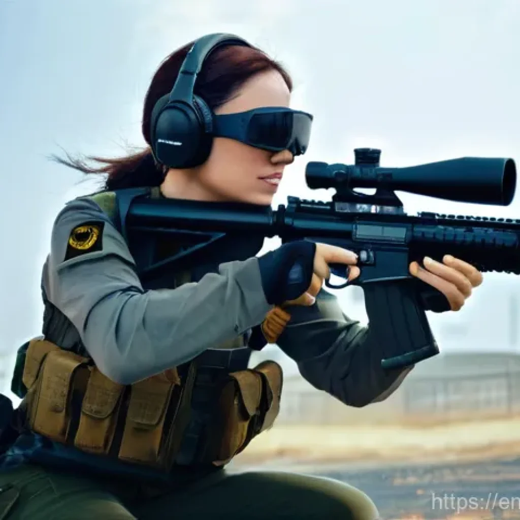 배틀그라운드 주요 무기 성능 비교 - **Prompt 1: Mastering the M416 Recoil** "A highly focused female gamer in her mid-20s, wearing a...