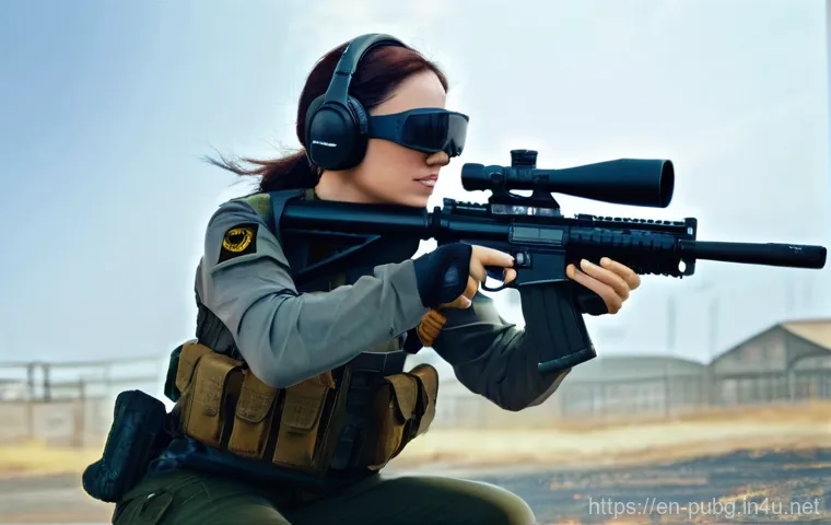 배틀그라운드 주요 무기 성능 비교 - **Prompt 1: Mastering the M416 Recoil** "A highly focused female gamer in her mid-20s, wearing a...